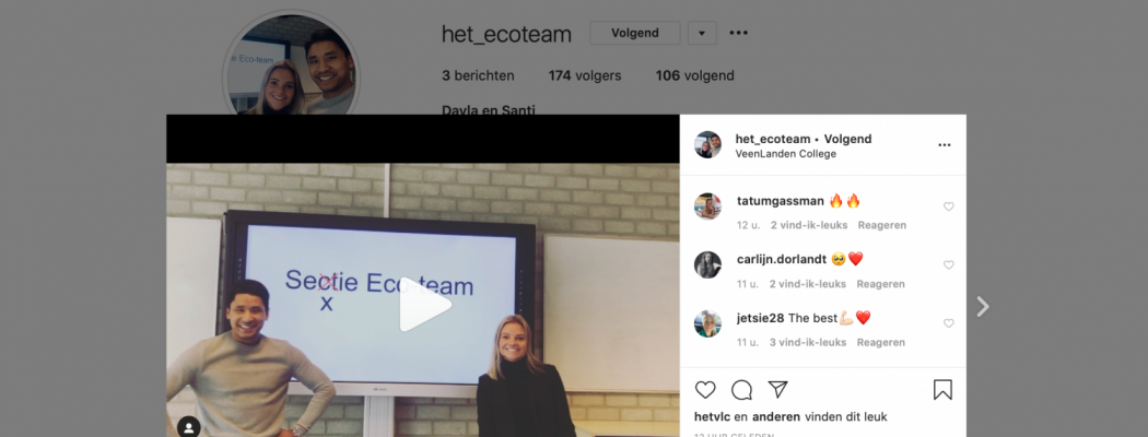 VeenLanden College introduceert online Eco-Team