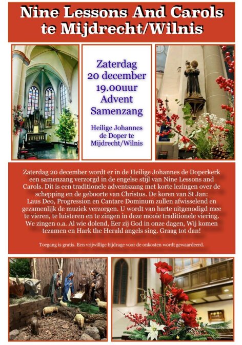 &ldquo;Festival of Nine Lessons and Carols&rdquo; in de St. Jan de Doperkerk in Mijdrecht/Wilnis