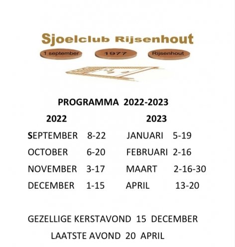 Sjoelavond 3/15 seizoen 2022-2023