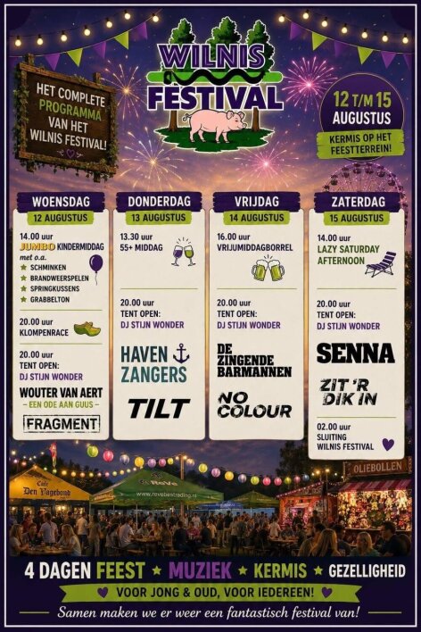 Vier dagen feest tijdens Wilnis Festival 2026: dit staat er op het programma