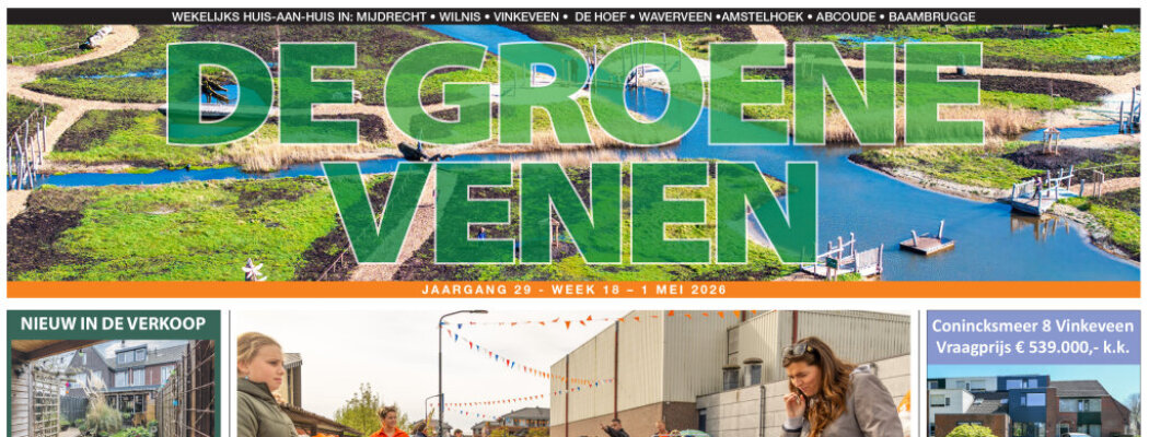 De Groene Venen van 01 mei staat online + Oranjekrant