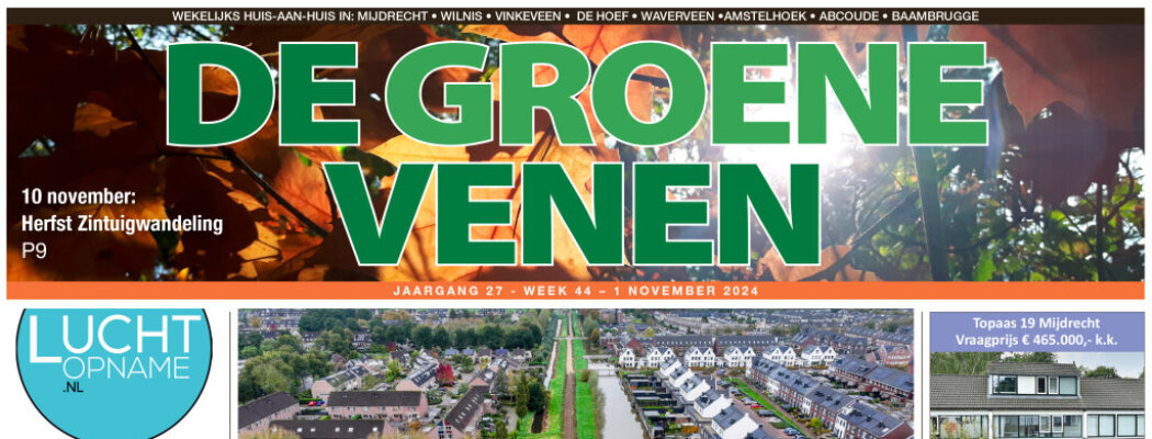 De Groene Venen van 1 november staat online