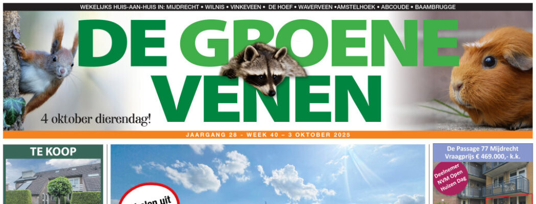 De Groene Venen van 3 oktober staat online