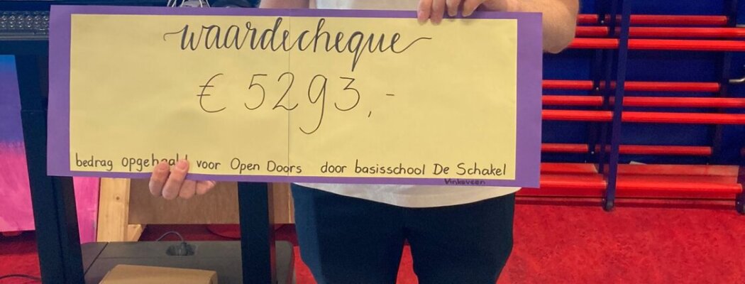 Leerlingen De Schakel halen ruim € 5.000 op voor Open Doors