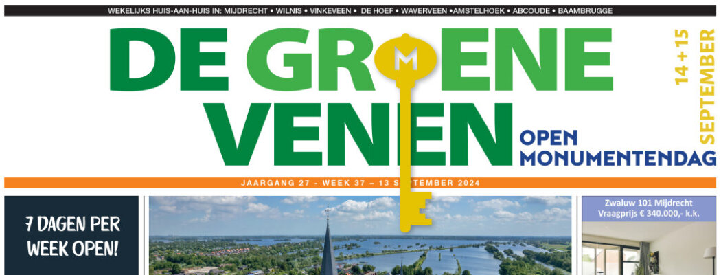 De Groene Venen van 13 september staat online