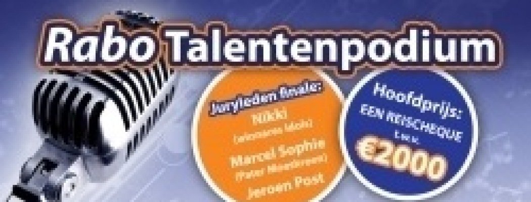 Maandag 1 juni: Finale Rabo Talentenpodium