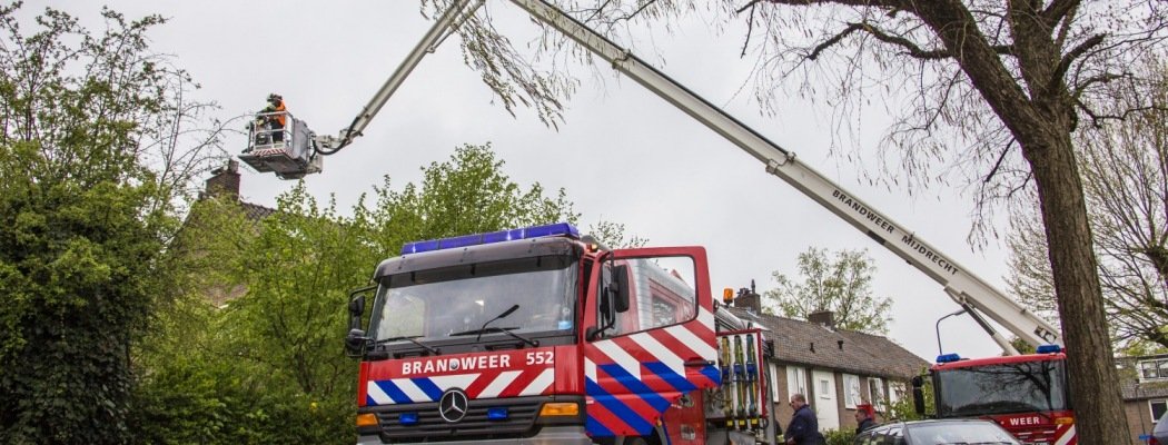 Schoorsteenbrand op druilerige lentedag in Vreeland