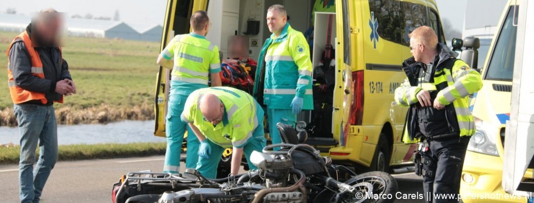 Motorrijder gewond bij ongeluk De Kwakel