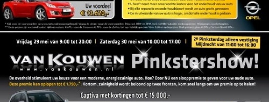 Pinkstershow bij Van Kouwen