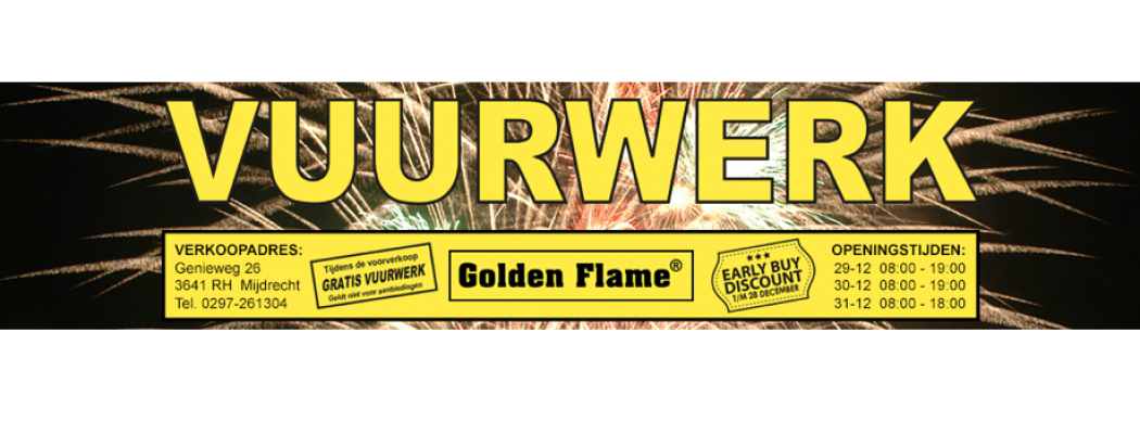 Vuurwerk voorverkoop bij Golden Flame  weer gestart