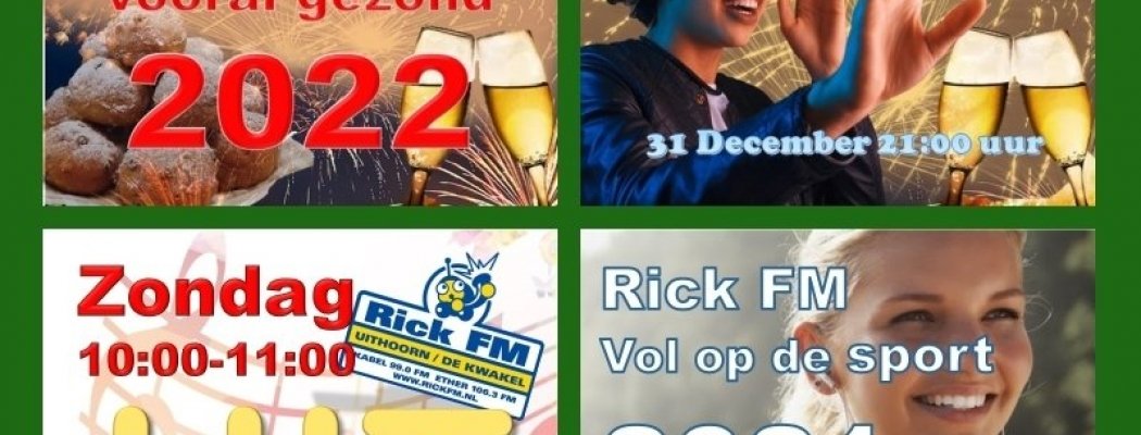 Luister rondom de jaarwisseling naar speciale Rick FM programma’s.