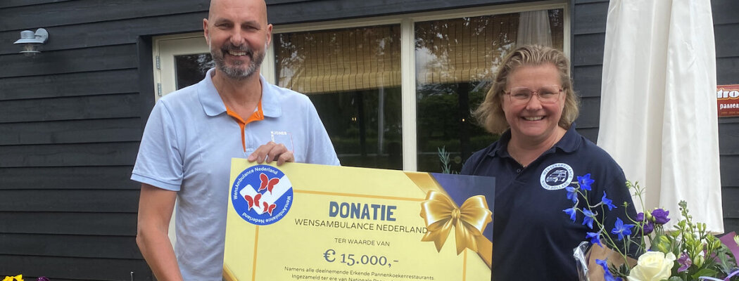 Pannenkoekenrestaurant De Strooppot draagt bij aan landelijke donatie van €15.000 voor WensAmbulance Nederland