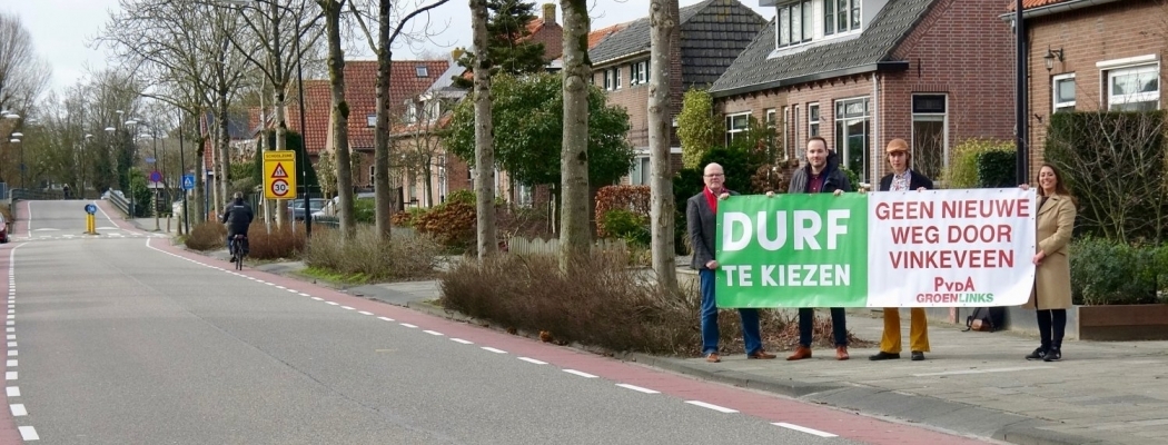 PvdA/GroenLinks voert actie tegen nieuwe weg door Vinkeveen