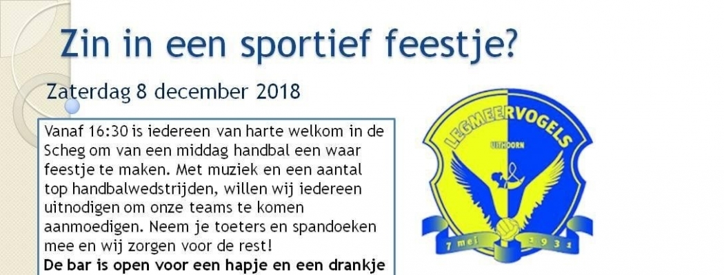 8 december handbalfeest in Uithoorn