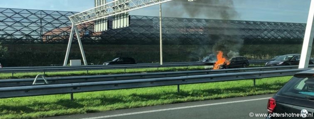Autobrand veroorzaakt file op A2 bij Maarssen