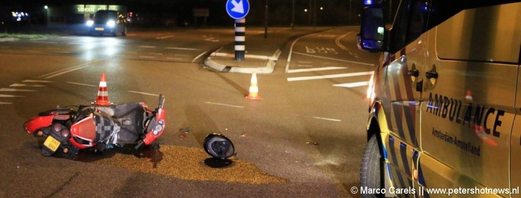 Scooterrijder gewond bij ongeluk Aalsmeer
