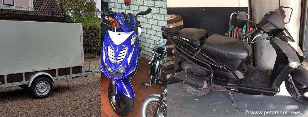 Scooters en aanhangwagen gestolen in Mijdrecht, Wilnis en Uithoorn