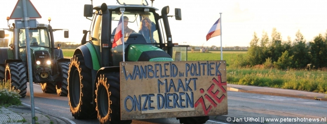 Vrijdagavond was er wederom boerenprotest Schiphol