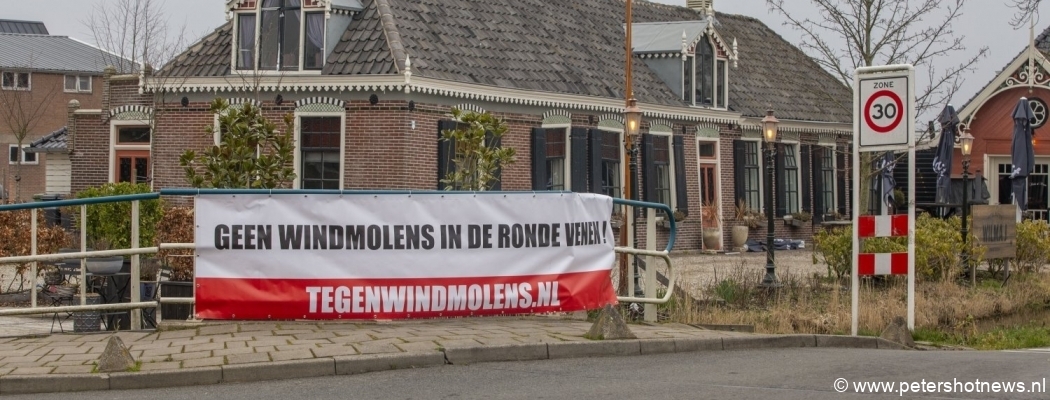 Actiegroep plaatst honderden borden tegen windmolens in De Ronde Venen