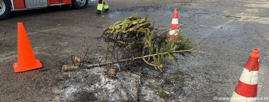 Jeugd steekt kerstbomen in brand CSW terrein Wilnis