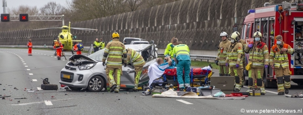 Ernstig ongeluk A2 Abcoude, snelweg richting Utrecht dicht