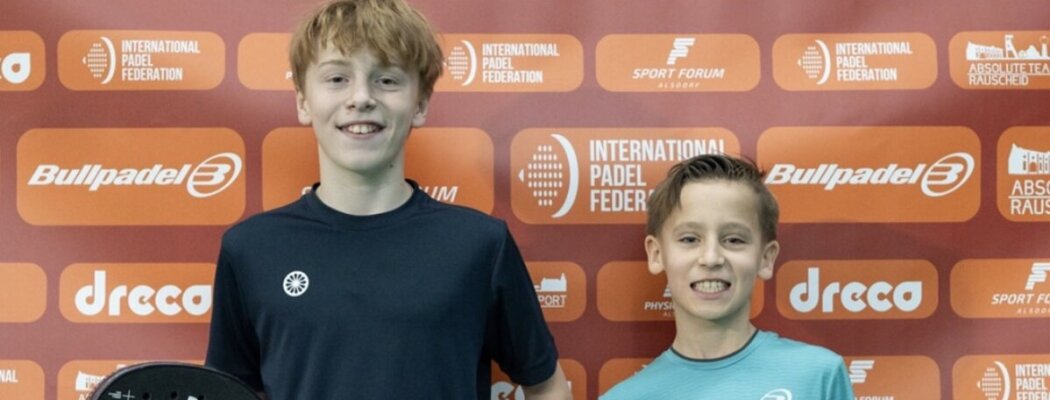 Micah (10) en Evi Panhuizen (12) winnen internationaal jeugdpadeltoernooi in Aken, maar zoeken steun voor vervolg