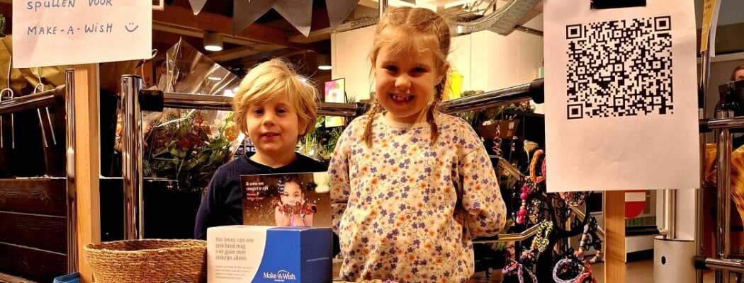 Jady en Liam uit Wilnis halen €850 op voor Make-A-Wish