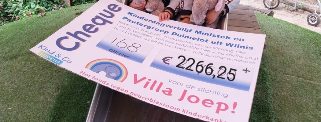 KDV Ministek en PG Duimelot halen €2266,25 op voor Villa Joep