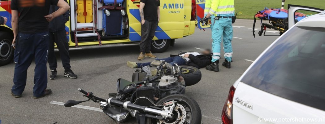 Motorrijder gewond bij ongeluk N201