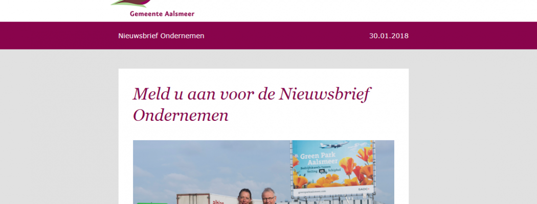 Gemeente Aalsmeer introduceert Nieuwsbrief voor Ondernemers