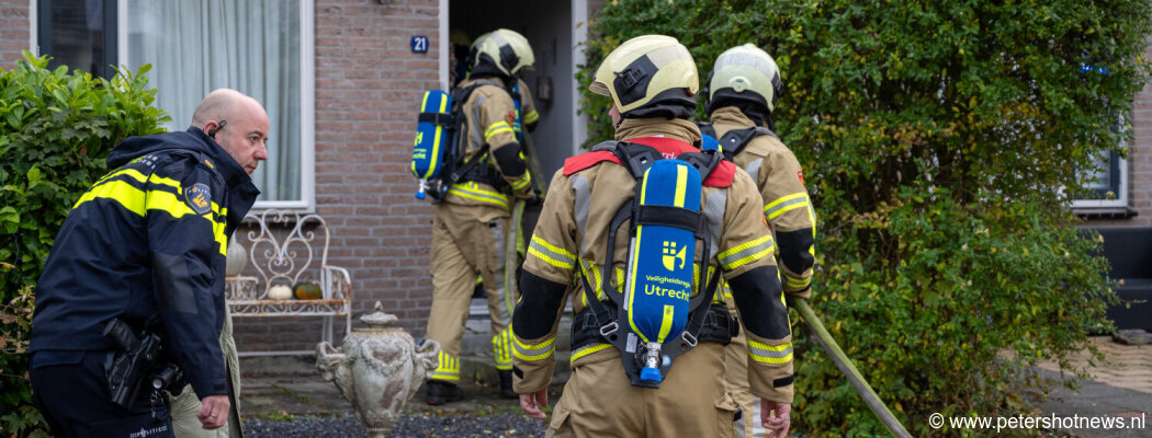 Brand in wasmachine, brandweer snel in actie