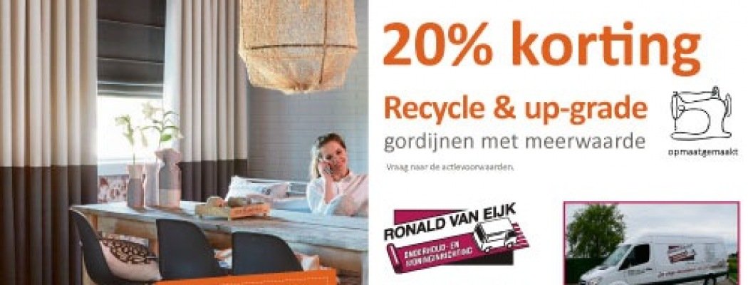20% korting op gordijnen met meerwaarde bij Ronald van Eijk