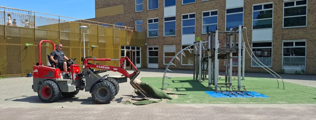 Aanleg nieuw, groen en sportief speelplein voor Brede School van start