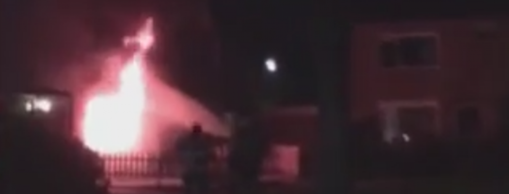 Screenshot uit video van de brand