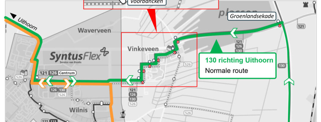 Bus 130 slaat komende weken Vinkeveen over vanwege werkzaamheden