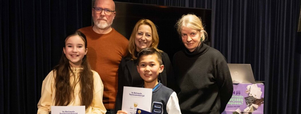 Lola Peerdeman en Levi Tjiook winnen de Amstellandse voorleeswedstrijd