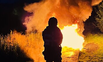 Steiger in brand bij Hornmeerpark Aalsmeer