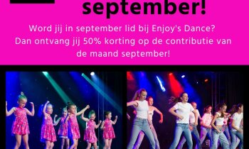 50% korting voor nieuwe leden bij Enjoy's Dance!