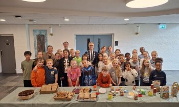 Burgemeester ontbijt met groep 7 van IKC Triade