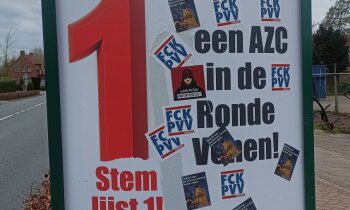 Posters van Ronde Venen Belang vernield en beplakt