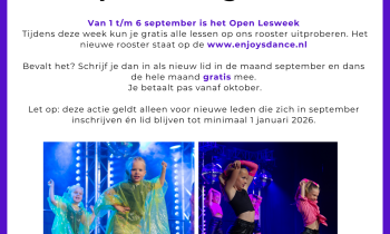 Dans gratis in september bij Enjoy's Dance!