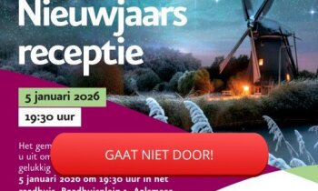 Nieuwjaarsreceptie afgelast vanwege weersomstandigheden