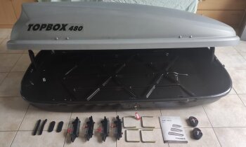 Dakkoffer Topbox 480 (Halfords), 480 liter, goede staat