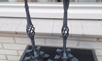 2 hand gesmede kaarsen standaards 40cm hoog