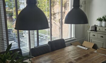 Set van 2 industri&euml;le hanglampen - Grijs metaal