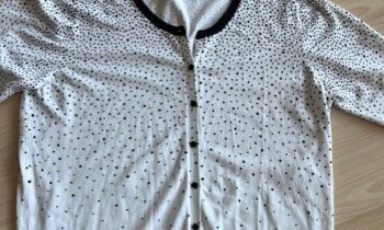 wit vestje met zwarte spikkels 40/42