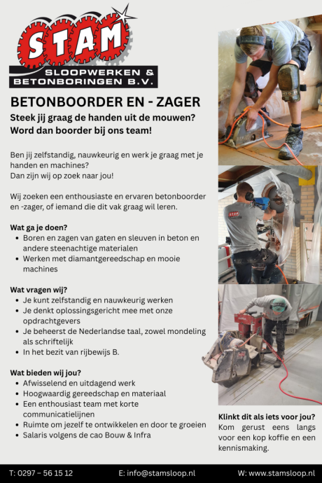 Betonboorder en zager